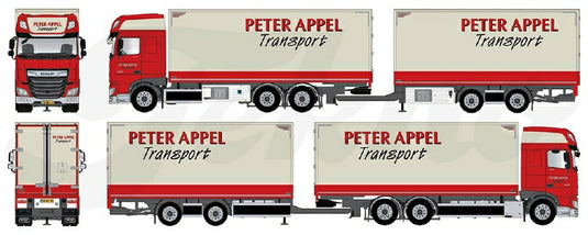 【予約】2020年8-10月以降発売予定Appel Peter DAF XF Euro 6 Super Space Cab motorwagen met wipkarトラック TEKNO 1/50 建設機械 模型ミニカー はたらく車重機