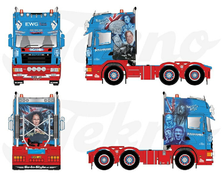ギャラリービューアに画像をロードする, 【予約】12月以降発売予定Gardner, E.W. (Naughty Boys) Scania 4-serie Topline 6x2トラック トラクタ/TEKNO 1/50 建設機械 模型ミニカー はたらく車 重機