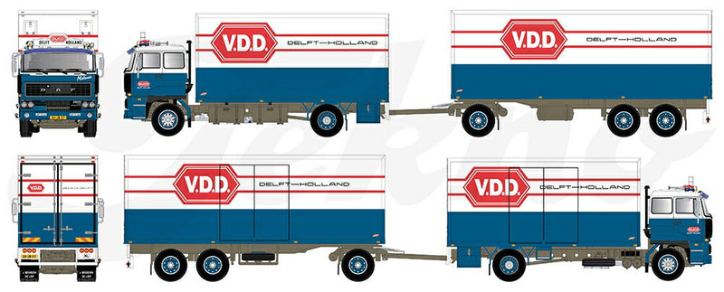 ギャラリービューアに画像をロードする, 【予約】2021年2月以降発売予定Dijco DAF 2800 motorwagen met schemel aanhanger (#9 van Bloemen & Groente collectie) トラック/TEKNO 1/50 建設機械 模型ミニカー はたらく車 重機