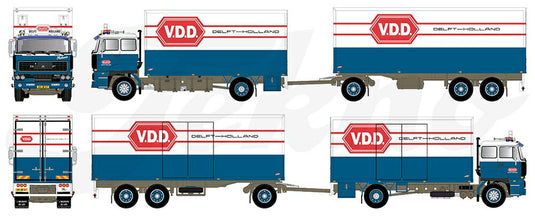 【予約】2021年2月以降発売予定Dijco DAF 2800 motorwagen met schemel aanhanger (#9 van Bloemen & Groente collectie) トラック/TEKNO 1/50 建設機械 模型ミニカー  はたらく車 重機
