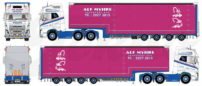 ギャラリービューアに画像をロードする, 【予約】12月以降発売予定Alf Myhre Volvo FH04 Globetrotter 6x2 with Meusburger trailerトラック トレーラー/TEKNO 1/50 建設機械 模型ミニカー はたらく車 重機