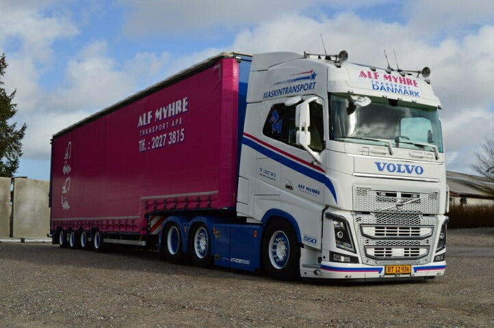 ギャラリービューアに画像をロードする, 【予約】12月以降発売予定Alf Myhre Volvo FH04 Globetrotter 6x2 with Meusburger trailerトラック トレーラー/TEKNO 1/50 建設機械 模型ミニカー はたらく車 重機