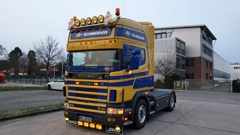 ギャラリービューアに画像をロードする, 【予約】12月以降発売予定Schneider - ASG Scania 4-serie Topline with curtainside semitrailerトラック /TEKNO 1/50 建設機械 模型ミニカー はたらく車 重機