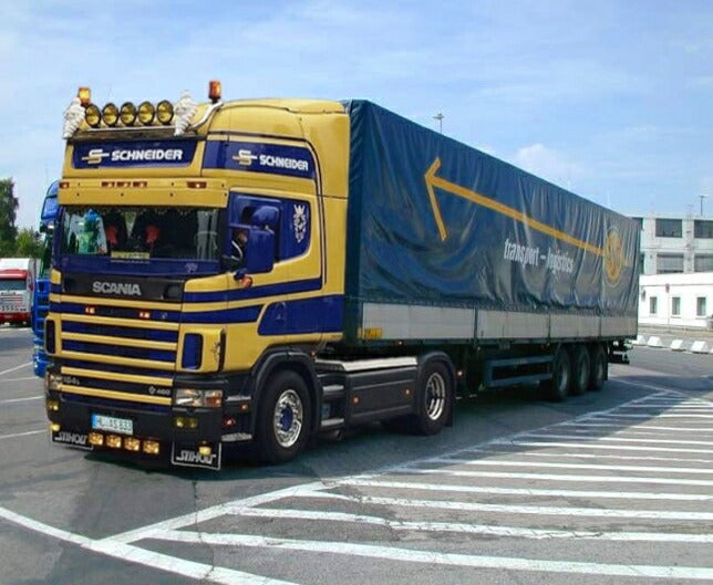 ギャラリービューアに画像をロードする, 【予約】12月以降発売予定Schneider - ASG Scania 4-serie Topline with curtainside semitrailerトラック /TEKNO 1/50 建設機械 模型ミニカー はたらく車 重機
