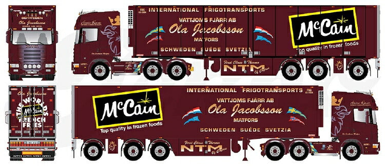 ギャラリービューアに画像をロードする, Ola Jacobssen Scania 4 Serie Topline Ekeri 冷凍トレーラー / TEKNO 1/50 建設機械模型 工事車両