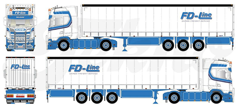 ギャラリービューアに画像をロードする, 【予約】2021年2月以降発売予定FD Line Scania Next Gen S650 カーテンサイダーセミトレーラー トラック/TEKNO 1/50 建設機械 模型ミニカー はたらく車 重機