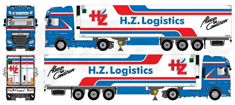 ギャラリービューアに画像をロードする, 【予約】2021年2月以降発売予定HZ Logistics DAF XF Euro 6 Super Space Cab met koeloplegger トラック/TEKNO 1/50 建設機械 模型ミニカー はたらく車 重機
