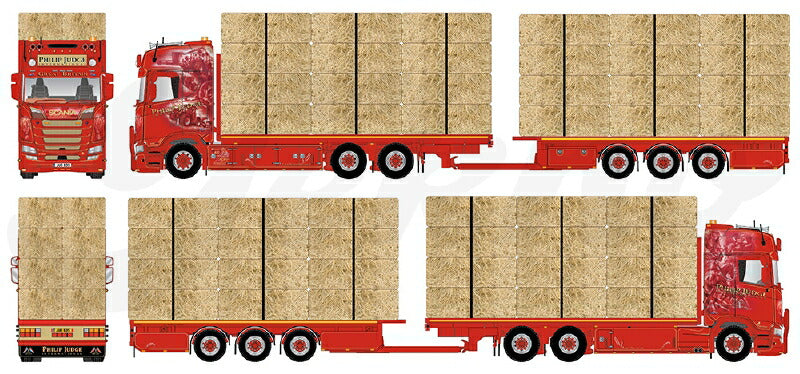 ギャラリービューアに画像をロードする, 【予約】10-12月以降発売予定Judge, Philip Scania Next Gen S-serie vlakke motorwagen met 3-assige wipkar トラック /Tekno 建設機械模型 工事車両 1/50 ミニカー