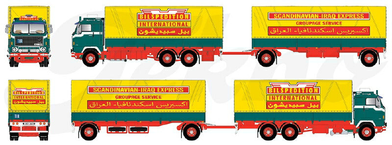 ギャラリービューアに画像をロードする, 【予約】10-12月以降発売予定Bilspedition Volvo F89 motorwagen met klassieke huif aanhanger トラック /Tekno 建設機械模型 工事車両 1/50 ミニカー