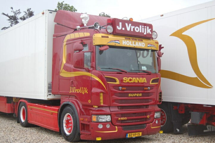 ギャラリービューアに画像をロードする, 【予約】2021年4-6月以降発売予定Vrolijk Scania R-serie R500 met 3-assige koelopleggerトラック /Tekno 建設機械模型 工事車両 1/50 ミニチュア