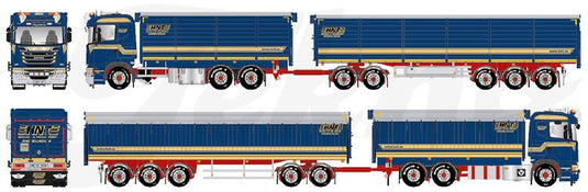 【予約】4月以降発売予定HNT Scania R-serie motorwagen met Zweedse aanhanger met resin open bakken トラック /Tekno 建設機械模型 工事車両 1/50 ミニカー