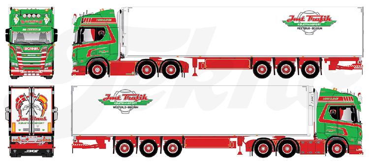 ギャラリービューアに画像をロードする, 【予約】8-10月以降発売予定Mues, Jan Scania met koeloplegger トラック/Tekno 建設機械模型 工事車両 1/50 ミニチュア