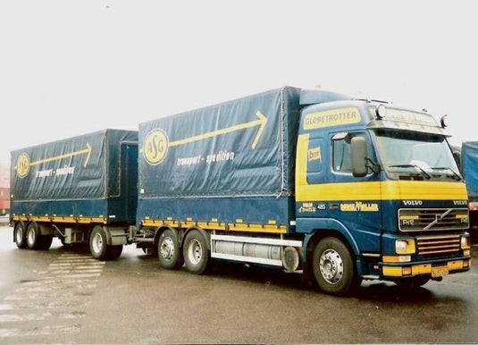 【予約】4月以降発売予定Borge Moller ASG Volvo FH12 Globetrotter motorwagen met huif aanhanger トラック /Tekno 建設機械模型 工事車両 1/50 ミニカー