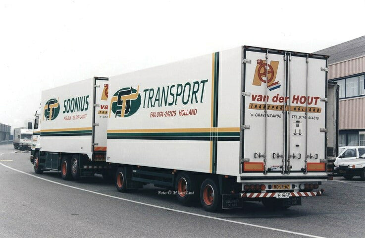 ギャラリービューアに画像をロードする, 【予約】4月以降発売予定Hout van der Transport Scania Streamline 143-450 motorwagen met 3-assige schamelaanhanger トラック /Tekno 建設機械模型 工事車両 1/50 ミニカー