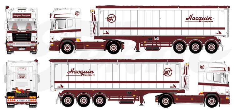 ギャラリービューアに画像をロードする, 【予約】4月以降発売予定Hacquin Scania 4-serie Topline met 3-assige Stas kipper トラック /Tekno 建設機械模型 工事車両 1/50 ミニカー