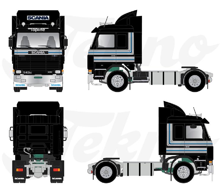 ギャラリービューアに画像をロードする, 【予約】8-10月以降発売予定T.B.P. Scania 143M-470 Topline 4x2 Scania 143M-470 Topline 4x2 トラック トラクタ/Tekno 建設機械模型 工事車両 1/50 ミニチュア
