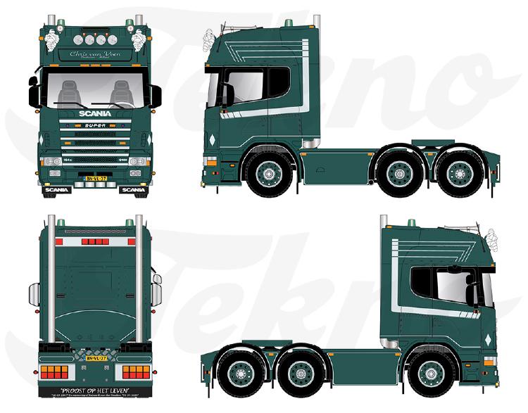 ギャラリービューアに画像をロードする, 【予約】8-10月以降発売予定Veen, Chris van Scania 4-serie Topline dubbellucht sleepas トラック トラクタ/Tekno 建設機械模型 工事車両 1/50 ミニチュア
