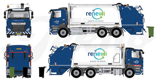 【予約】8-10月以降発売予定Renewi DAF CF300 huisvuilwagen  トラック/Tekno 建設機械模型 工事車両 1/50 ミニチュア