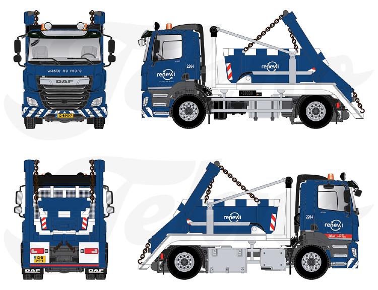 ギャラリービューアに画像をロードする, 【予約】8-10月以降発売予定Renewi DAF CF410 met portaalarm afzetsysteem トラック/Tekno 建設機械模型 工事車両 1/50 ミニチュア
