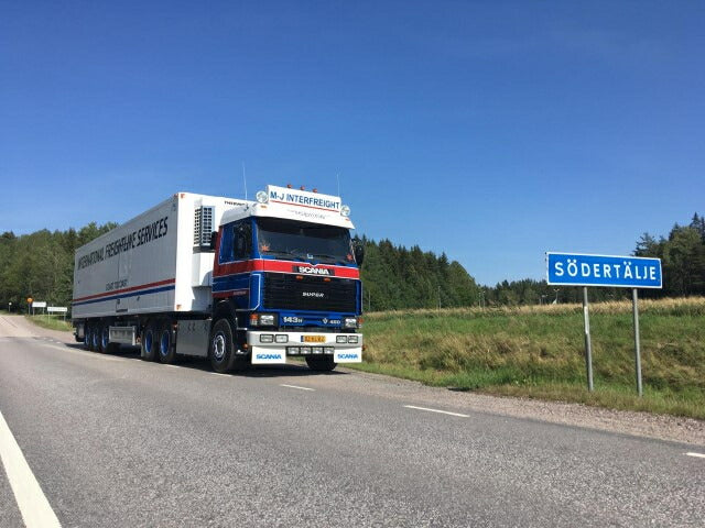 ギャラリービューアに画像をロードする, 【予約】10-12月以降発売予定MJ Interfreight Scania 143-450 6x2 sleepas met 3-assige koeloplegger トラック /Tekno 建設機械模型 工事車両 1/50 ミニカー