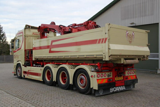 【予約】4月以降発売予定Nielsen Peter E Scania Next Gen R-serie met haakarm, HMF kraan & afzetbak トラック /Tekno 建設機械模型 工事車両 1/50 ミニカー