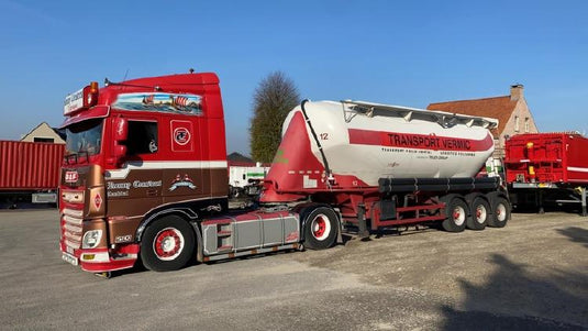 【予約】4月以降発売予定Ceusters Ronny DAF XF Euro 6 Space Cab met Feldbinder onderlosser トラック /Tekno 建設機械模型 工事車両 1/50 ミニカー