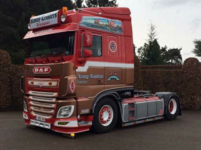 ギャラリービューアに画像をロードする, 【予約】4月以降発売予定Ceusters Ronny DAF XF Euro 6 Space Cab met Feldbinder onderlosser トラック /Tekno 建設機械模型 工事車両 1/50 ミニカー