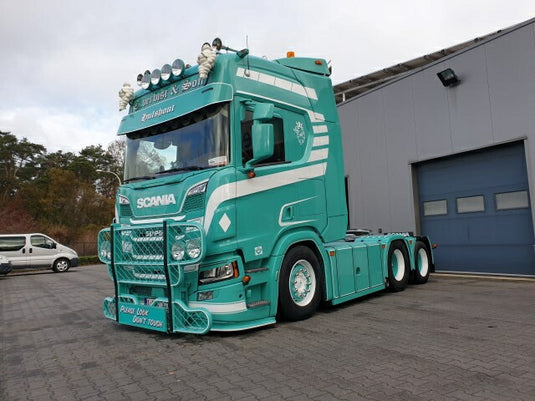 【予約】10-12月以降発売予定Verbist Scania Next Gen R650 6x2 sleepas met schuifzeilen oplegger トラック /Tekno 建設機械模型 工事車両 1/50 ミニカー