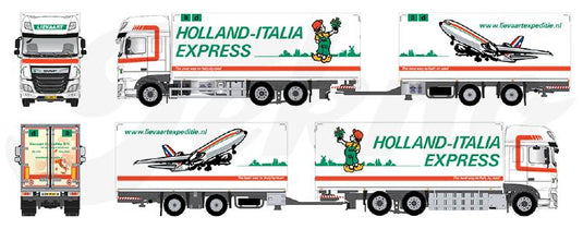 【予約】8-10月以降発売予定Lievaart DAF XF Euro 6 Super Space Cab motorwagen met wipkar  トラック トレーラー/Tekno 建設機械模型 工事車両 1/50 ミニチュア