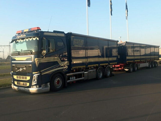 【予約】4月以降発売予定HNT Volvo FH04 motorwagen met Zweedse aanhanger met resin open bakken トラック /Tekno 建設機械模型 工事車両 1/50 ミニカー