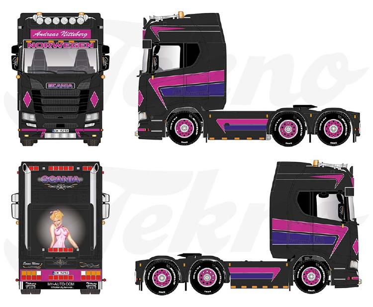 ギャラリービューアに画像をロードする, 【予約】4月以降発売予定Nitteberg Scania Next Gen S-serie Highline 6x2 トラック トラクタヘッド /Tekno 建設機械模型 工事車両 1/50 ミニカー