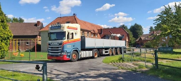 ギャラリービューアに画像をロードする, 【予約】4月以降発売予定Verheul Scania Next Gen R-serie Highline met 4-assige stenenoplegger トラック /Tekno 建設機械模型 工事車両 1/50 ミニカー