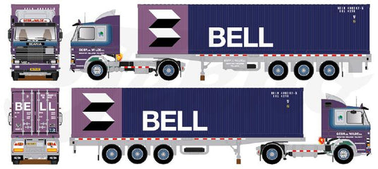 【予約】4月以降発売予定Wilde de Scania 142 met 3-assige klassiek 40ft container トラック /Tekno 建設機械模型 工事車両 1/50 ミニカー