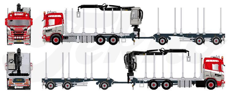 ギャラリービューアに画像をロードする, 【予約】4月以降発売予定S-trans Scania Next Gen R650 motorwagen aanhanger met houtopbouw トラック /Tekno 建設機械模型 工事車両 1/50 ミニカー