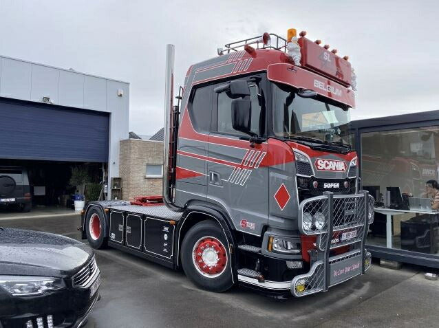 ギャラリービューアに画像をロードする, 【予約】4月以降発売予定SL Logistics Scania Next Gen S-serie met (kort) vloeistof container chassis トラック /Tekno 建設機械模型 工事車両 1/50 ミニカー