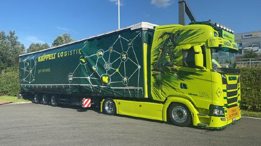 【予約】2023年3月以降発売予定Kaeppeli Scania S650 Highline met 3-assige schuifzeilen opleggerトラック /建設機械模型 工事車両 Tekno 1/50 ミニチュア