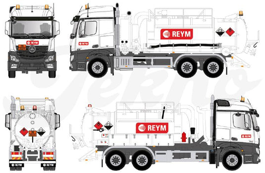 【予約】2023年3月以降発売予定Reym Mercedez Benz Motorwagen met vacuumopbouwトラック /建設機械模型 工事車両 Tekno 1/50 ミニチュア