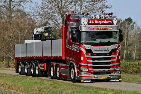 【予約】2023年発売予定Hoogendoorn A.E. Scania Next Gen S650 6x2 Higline met 4-assige stenenopleggerトラック /建設機械模型 工事車両 Tekno 1/50 ミニチュア