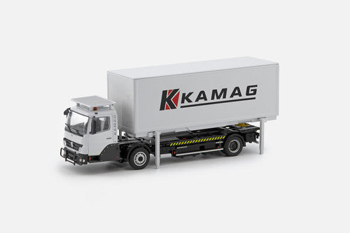 ギャラリービューアに画像をロードする, 【予約】KAMAG Wiesel ホワイト コンテナ トラック /TONKINトンキンレプリカ 建設機械模型 工事車両 1/50 ミニチュア