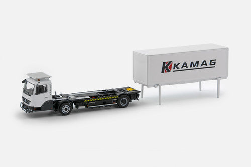 ギャラリービューアに画像をロードする, 【予約】KAMAG Wiesel ホワイト コンテナ トラック /TONKINトンキンレプリカ 建設機械模型 工事車両 1/50 ミニチュア
