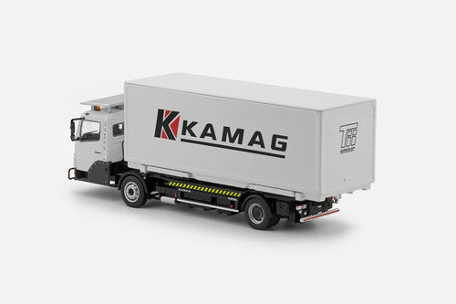 ギャラリービューアに画像をロードする, 【予約】KAMAG Wiesel ホワイト コンテナ トラック /TONKINトンキンレプリカ 建設機械模型 工事車両 1/50 ミニチュア