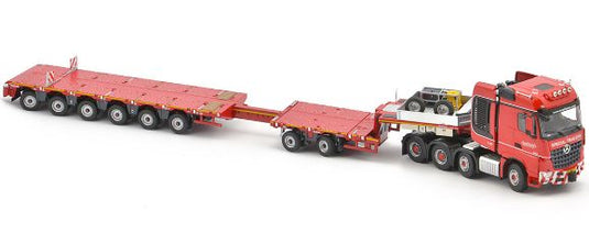 KNT Red Line メルセデスベンツアクトロス 8x4 - Nooteboomノーテブーム MCOPX 2+6 axle トレーラー /TONKIN IMC 建設機械模型 工事車両 1/50 ミニチュア