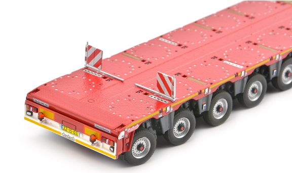ギャラリービューアに画像をロードする, KNT Red Line メルセデスベンツアクトロス 8x4 - Nooteboomノーテブーム MCOPX 2+6 axle トレーラー /TONKIN IMC 建設機械模型 工事車両 1/50 ミニチュア