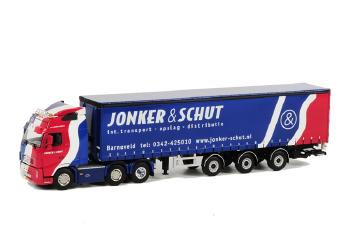 ギャラリービューアに画像をロードする, Jonker & Schut VOLVOボルボ FH2 Globetrotter カーテンサイダー トレーラー 3軸 /WSIダブリューエスアイ 1/50 9534