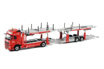 ギャラリービューアに画像をロードする, Biltrans VOLVOボルボ FH2 Globetrotter XL キャリアカー 積載車 2 + 2軸 /WSIダブリューエスアイ 1/50 9852