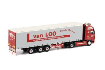 ギャラリービューアに画像をロードする, van Loo VOLVO FH2 Globetrotter XL カーテンサイダー トレーラー 3軸 /WSIダブリューエスアイ 1/50 9673