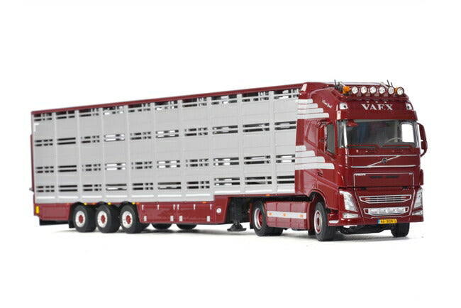 ギャラリービューアに画像をロードする, 【予約】4-6月以降発売予定Vaex Volvoボルボ FH4 Globetrotter XL Live Stock Trailer 3軸 トラック /WSI 建設機械模型 工事車両 1/50 ミニチュア