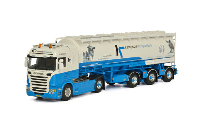 ギャラリービューアに画像をロードする, Kamphuis Mengvoeders SCANIAスカニア R Streamline Highline バルクトレーラー Kipper 3軸 トラック /WSI 建設機械模型 工事車両 1/50 ミニチュア