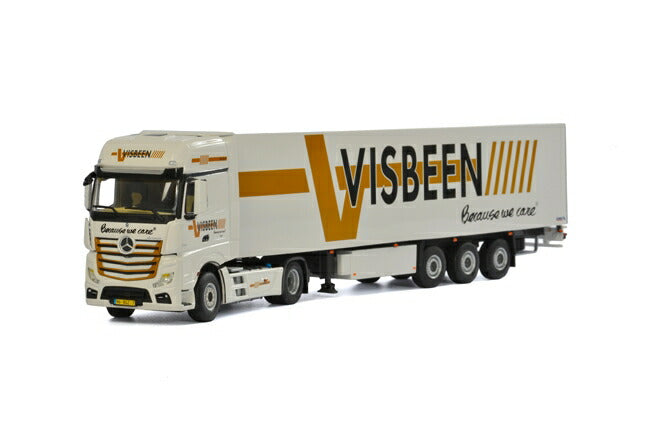ギャラリービューアに画像をロードする, Visbeen Mercedesメルセデスベンツアクトロス Giga Space リーファートレーラー Carrier 3軸 トラック /WSI 建設機械模型 工事車両 1/50 ミニチュア