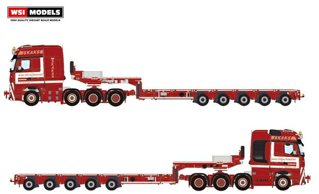 ギャラリービューアに画像をロードする, 【予約】4-6月以降発売予定Skaks Specialtransport Mercedesメルセデスベンツアクトロス SLT Giga Space 8x4 ノーテブーム Multi-PX 5軸 トラック トラクタヘッド /WSI 建設機械模型 工事車両 1/50 ミニチュア